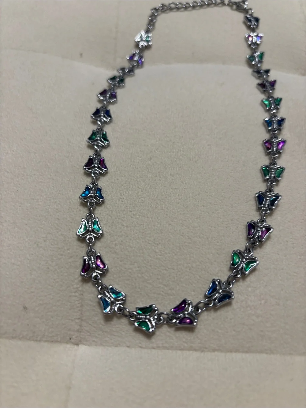 Multicolor Butterfly Link Necklace - Women's Jewelry